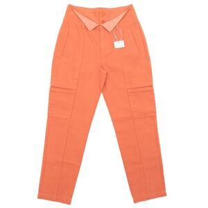 Joie Burnt Orange High Rise Double Waistband Cargo Pants Size 4